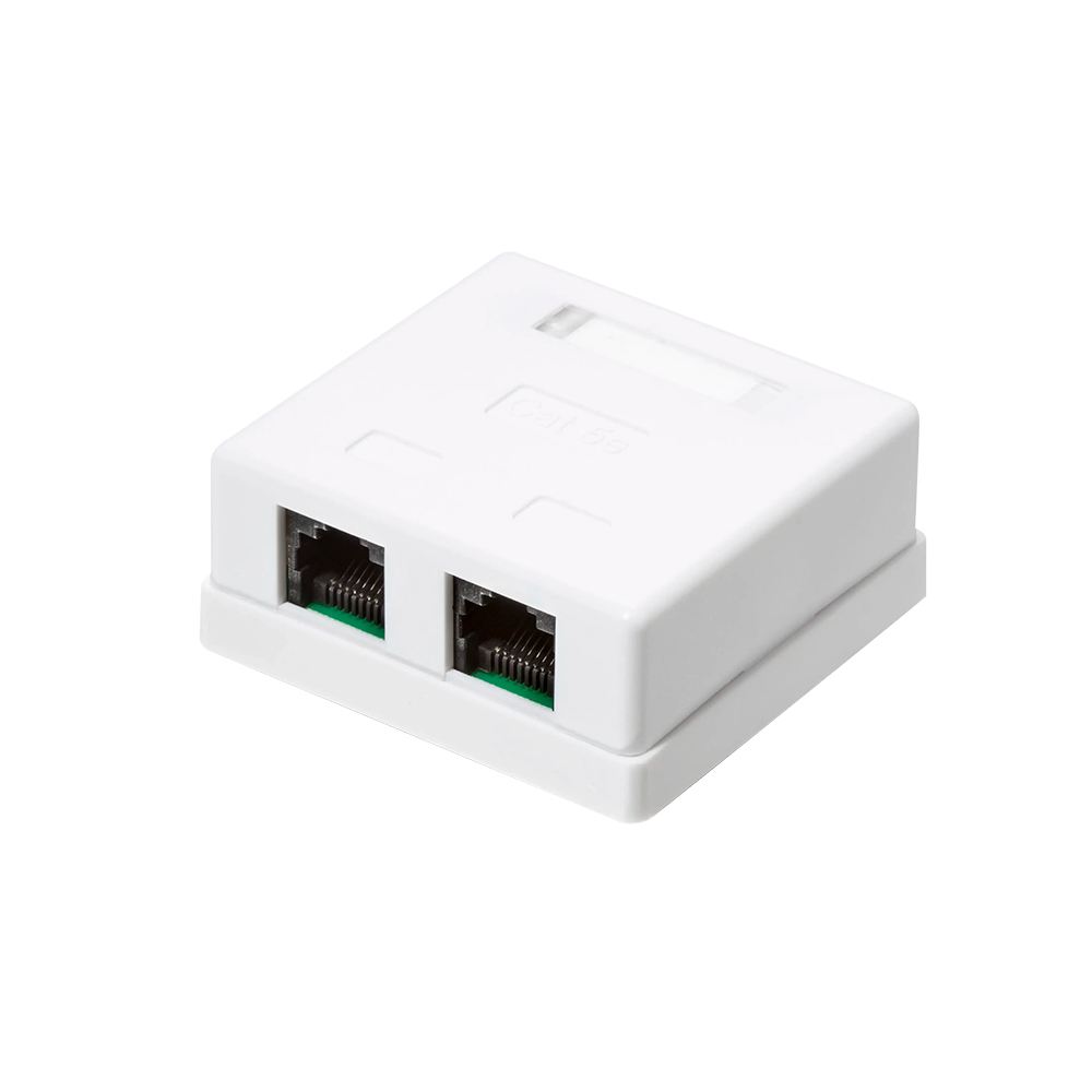 Внешняя двухпортовая розетка позволяет организовать аккуратное Ethernet-подключения, 2 порта UTP