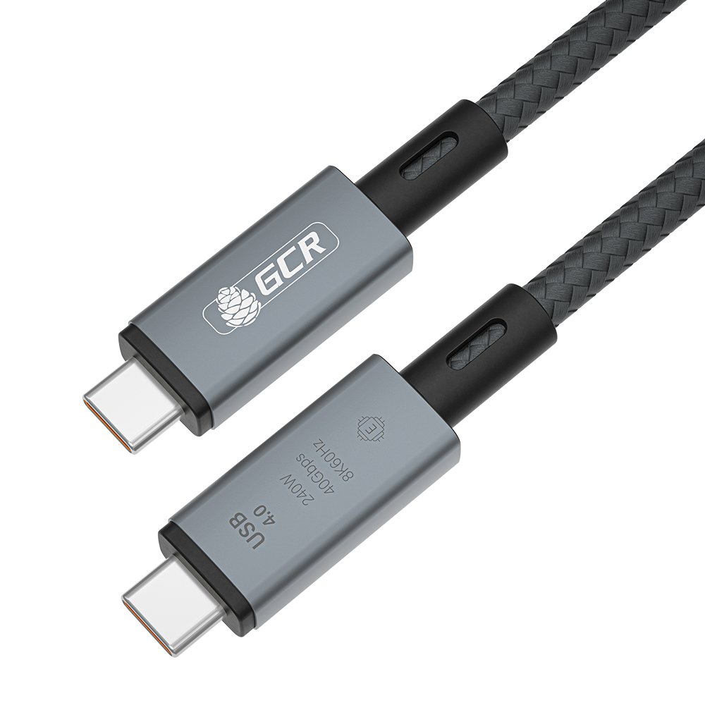 Кабель TypeC-C USB4 мощность 240W быстрая зарядка PD 40 Гбит/с 8K60Hz медь графит