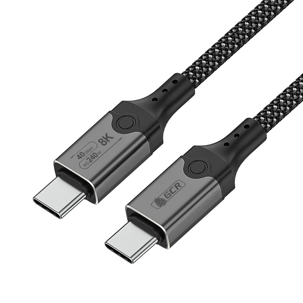 Кабель TypeC-C USB4 мощность 240W быстрая зарядка PD 40 Гбит/с 8K60Hz медь черно-белый