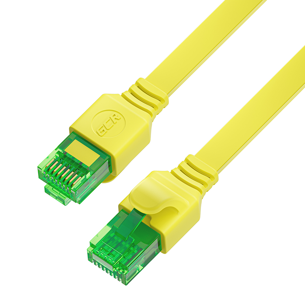 Высокотехнологичный и ультратонкий сетевой LAN патч-корд RJ-45 6ой категории, желтый