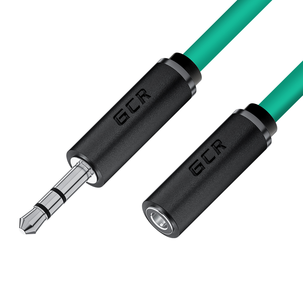 Аудиоудлинитель с разъемами jack 3,5mm используется когда не хватает длины кабеля у наушников, зеленый