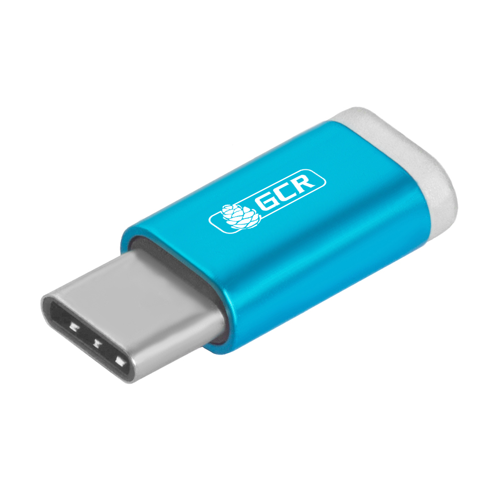 Переходник Type C на Micro USB, цвет: голубой