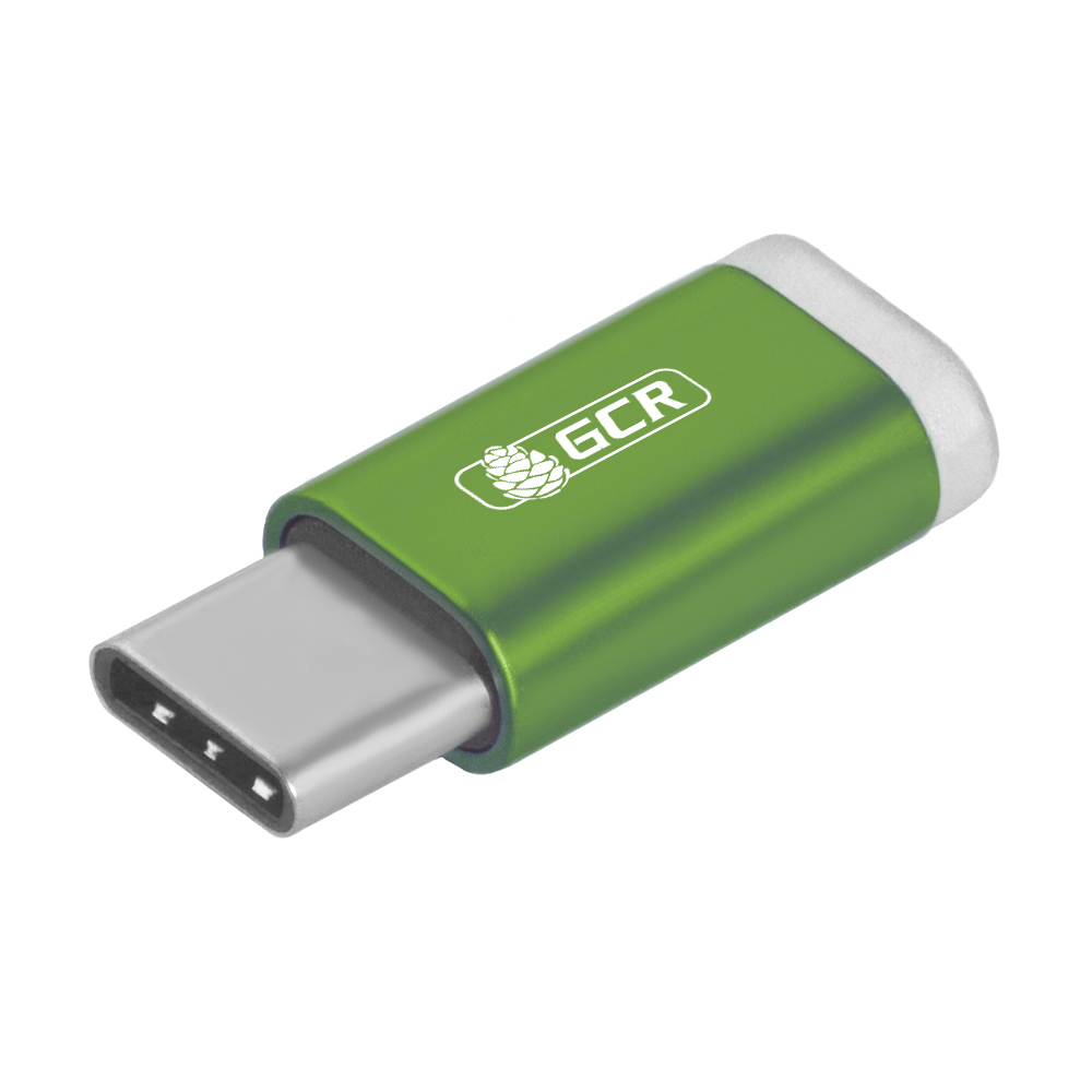 Переходник Type C на Micro USB, цвет: зеленый