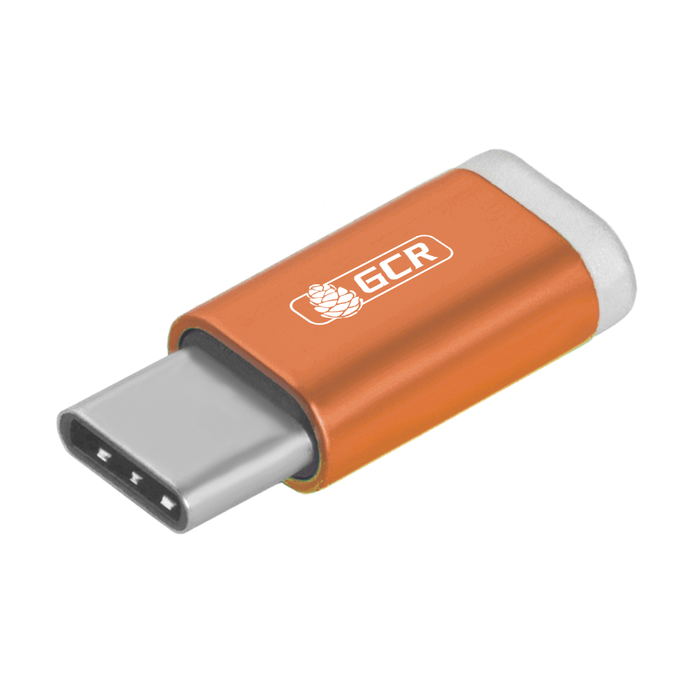 Переходник Type C на Micro USB, цвет: оранжевый