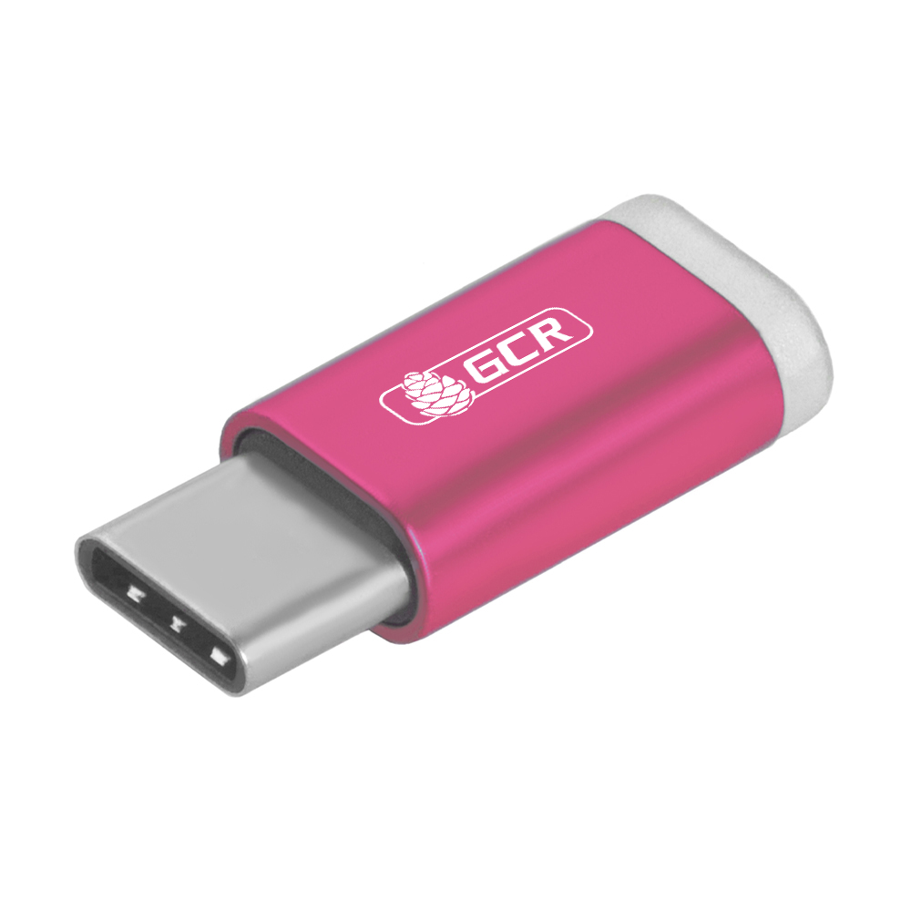 Переходник Type C на Micro USB, цвет: розовый
