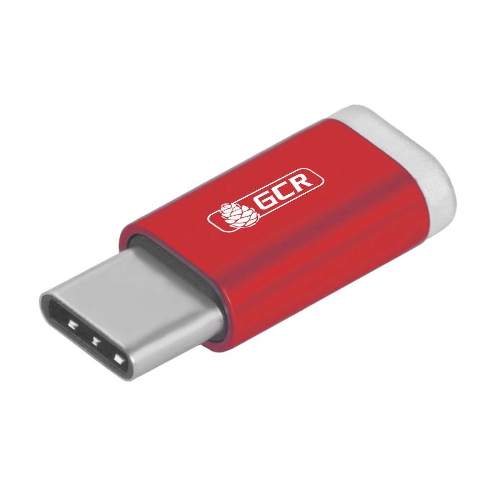 Переходник Type C на Micro USB, цвет: красный