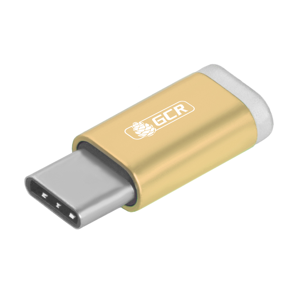 Переходник Type C на Micro USB, цвет: золотистый