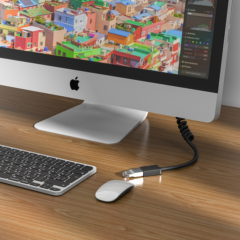 Спиральный USB-кабель для подключения оргтехники