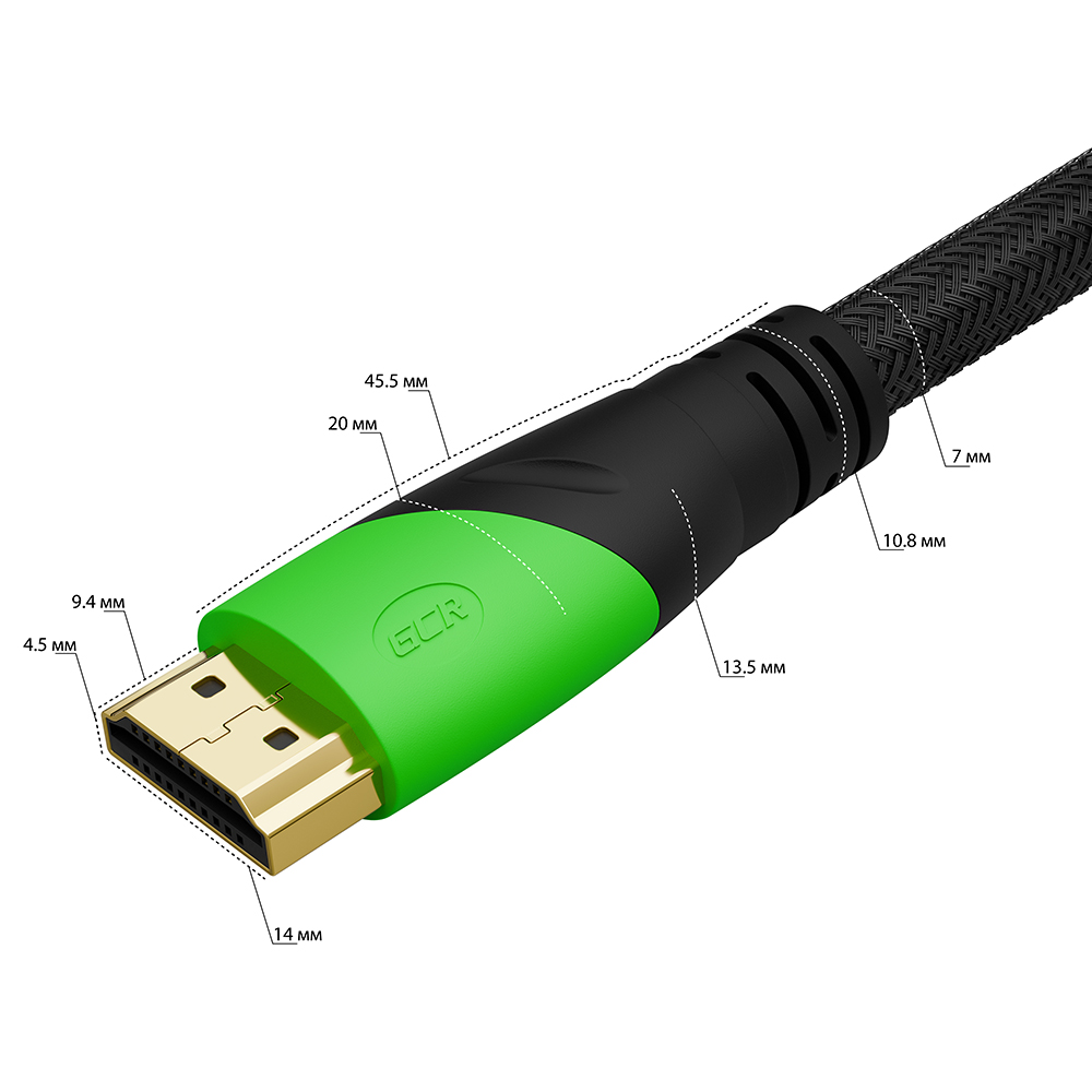 Кабель нейлон HDMI 2.0 Ultra HD 4K 60 fps 60Hz 18.0 Гбит/с 3Х экран с армированием