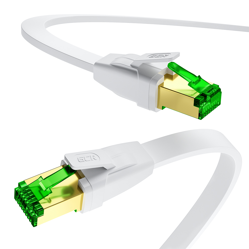 Патч-корд LSZH PROF FTP кат.8 ethernet RJ45 30 AWG литой плоский экранированные коннекторы