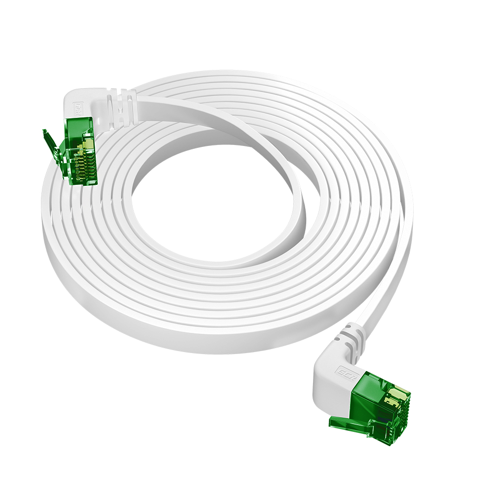 Патч-корд PROF плоский UTP медь кат.6 нижний/нижний угол ethernet high speed 10 Гбит/с RJ45 T568B
