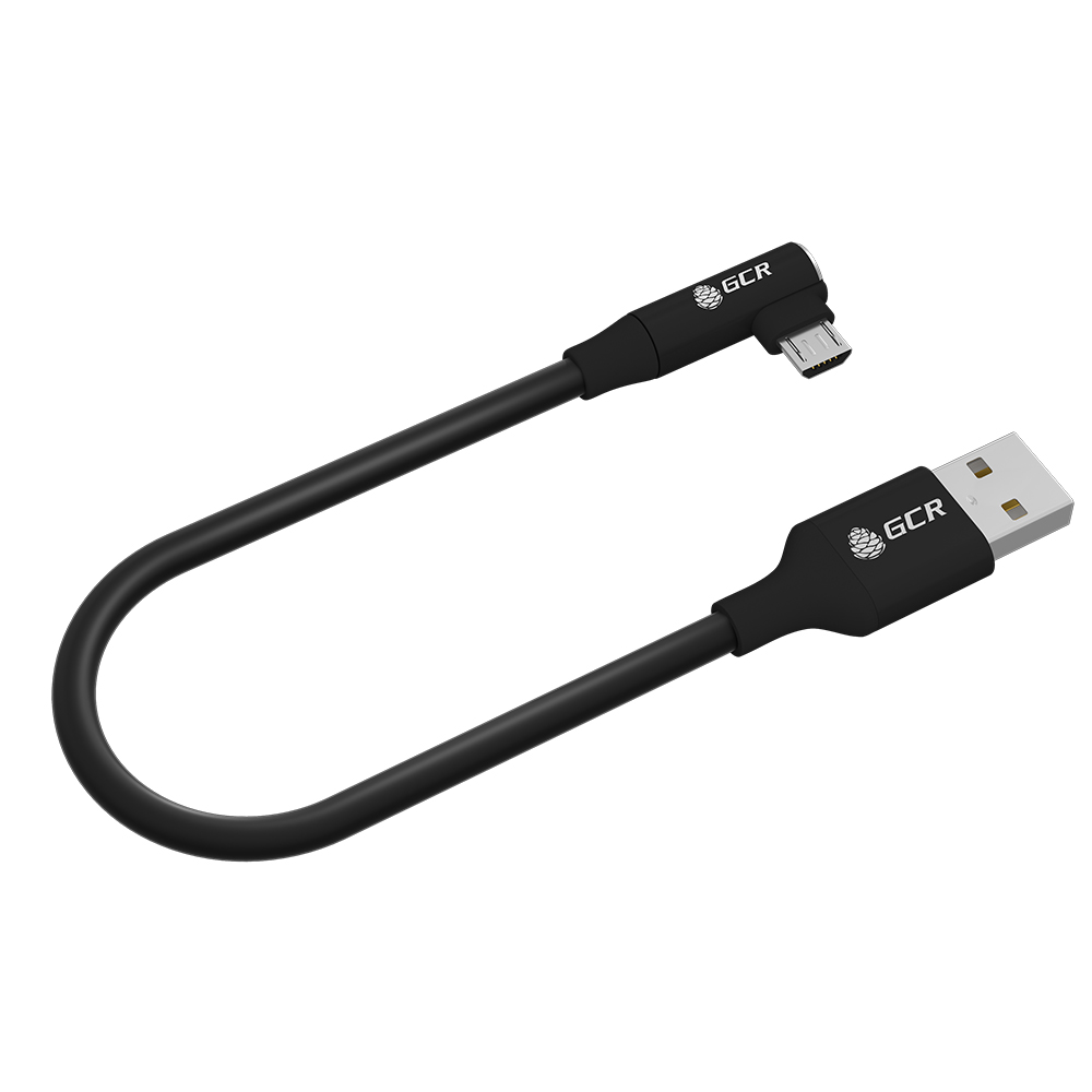 Кабель PREMIUM USB 2.0 AM/microB угловой правый корпус металл 28/24 AWG