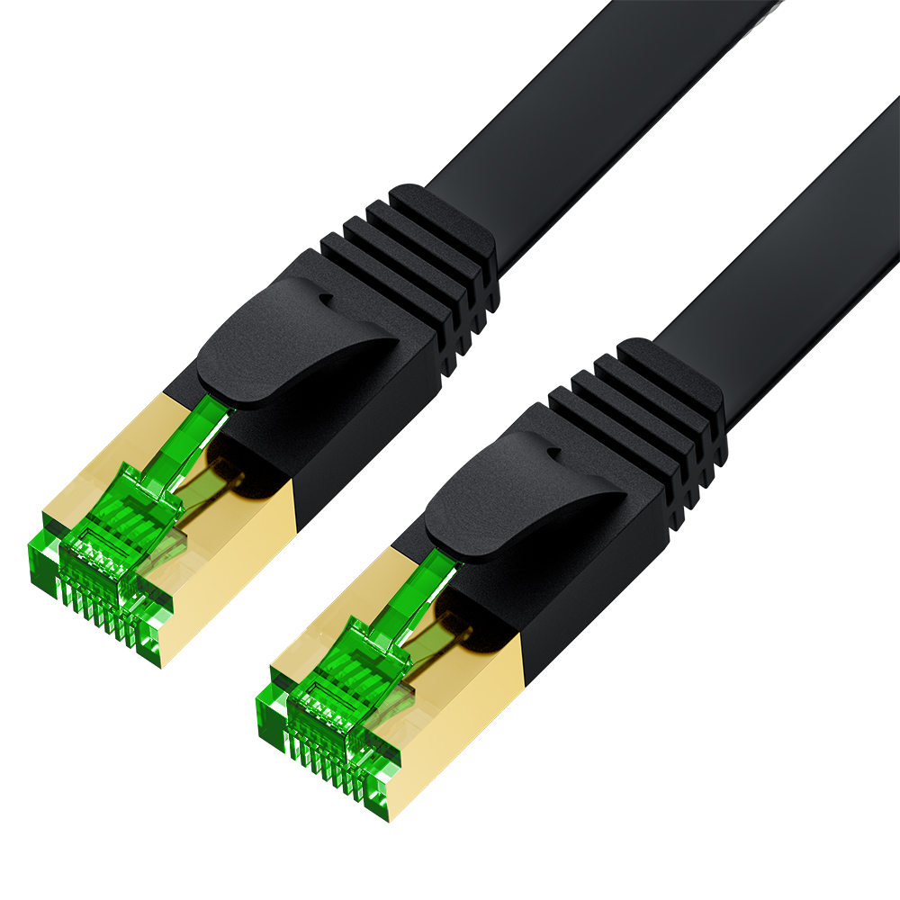 Патч-корд плоский cat.7 FTP 10 Гбит/с LAN медь экранированные коннекторы RJ45