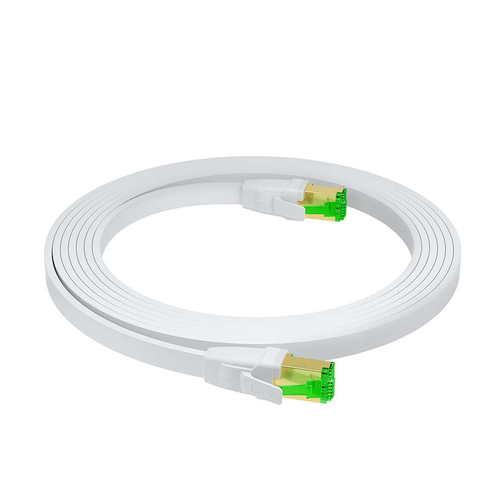 Патч-корд LSZH PROF FTP кат.8 ethernet RJ45 30 AWG литой плоский экранированные коннекторы