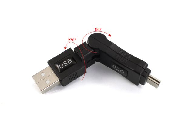 Переходник USB 2.0  AM / MiniUSB поворотный 360 градусов