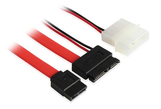 Комплект кабелей Slim SATA 13pin / SATA II до 3Gbps 7pin / Molex 4pin 50см