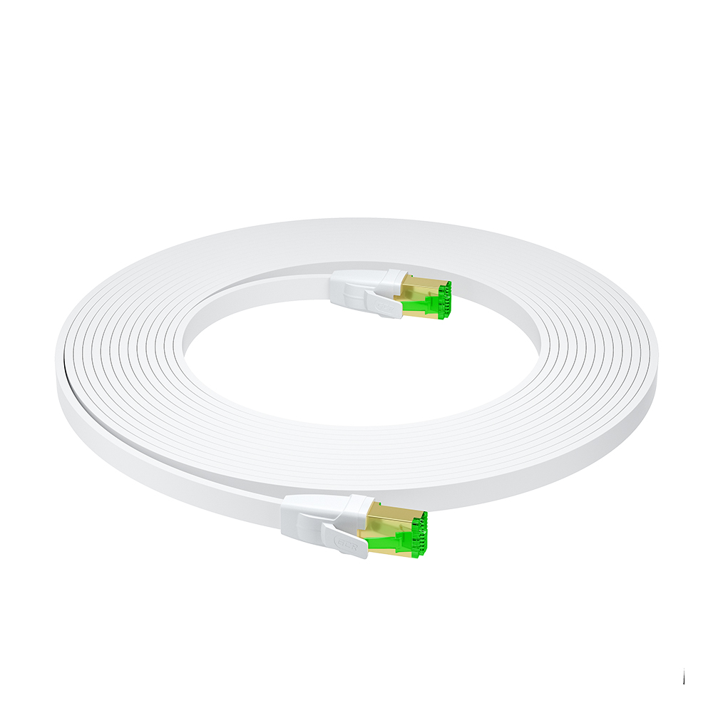 Патч-корд LSZH PROF FTP кат.8 ethernet RJ45 30 AWG литой плоский экранированные коннекторы