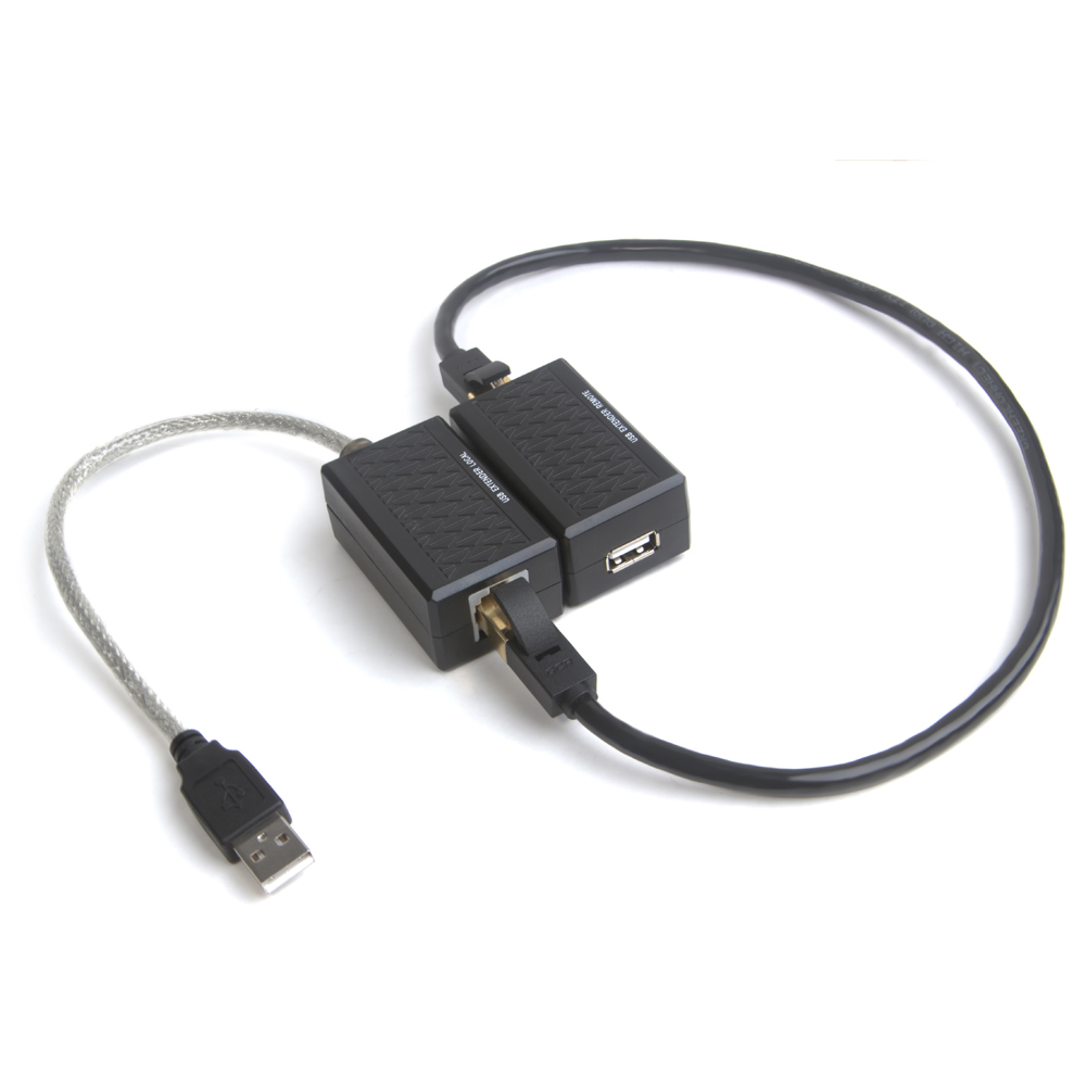 Удлинитель USB по витой паре передатчик AM+RJ45 приемник RJ45+AF+DC для питания