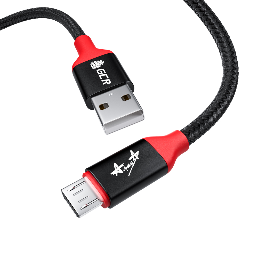 Кабель MicroUSB Quick Charge 3.0 с гравировкой, нейлон, AL корпус