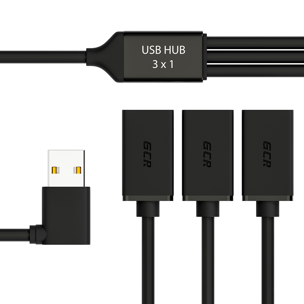 USB Hub на 3 порта гибкий двусторонний угловой AM / 3 х AF