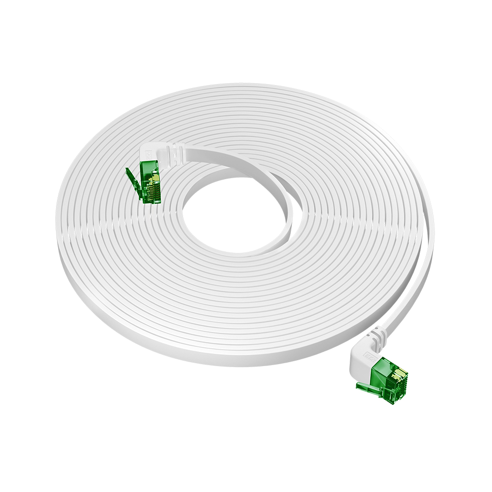 Патч-корд PROF плоский UTP медь кат.6 нижний/нижний угол ethernet high speed 10 Гбит/с RJ45 T568B