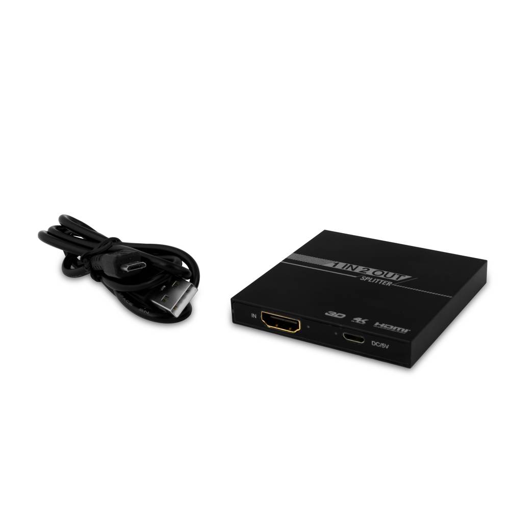 Разветвитель 1 вход - устройство на 2 выхода - дисплей монитор TV проектор для дублирования изображения HDMI 1.4 сплиттер с усилителем сигнала