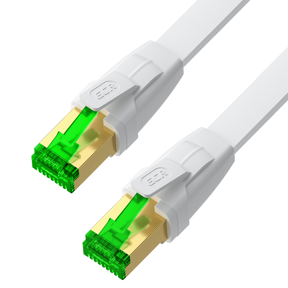 Патч-корд LSZH PROF FTP кат.8 ethernet RJ45 30 AWG литой плоский экранированные коннекторы
