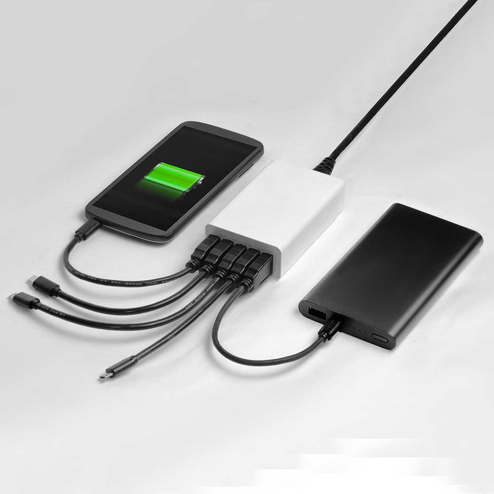 Сетевая SMART зарядная станция на 5 USB портов