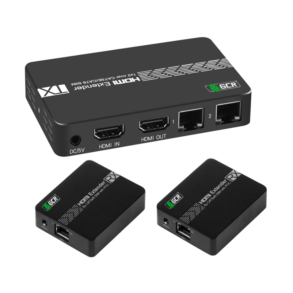 Разветвитель HDMI 1.4 через LAN кабель 1x2 / 1x4 GreenLine до 50.0m 1080P 60Hz EDID удлинитель ИК