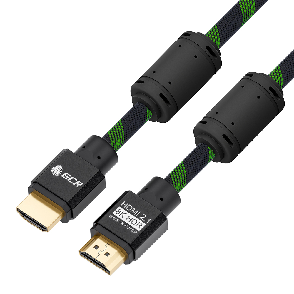 Кабель нейлон PROF HDMI 2.1 Ultra HD 8K 60Hz 48.0 Гбит/с ферриты 3Х экран с армированием