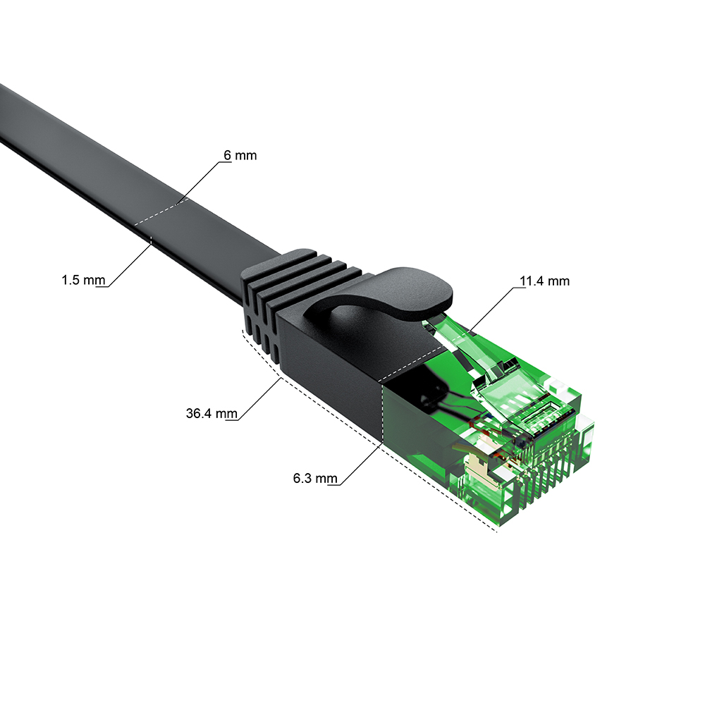Патч-корд PROF плоский UTP медь кат.6, T568B