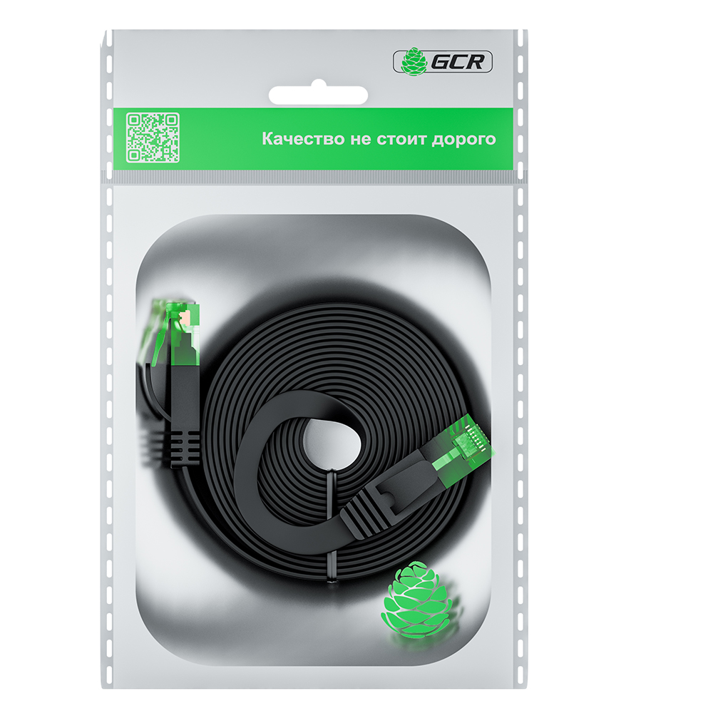 Патч-корд PROF плоский UTP медь кат.6, T568B