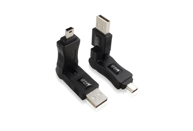 Переходник USB 2.0  AM / MiniUSB поворотный 360 градусов