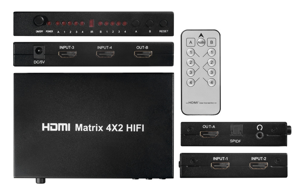 Переключатель HDMI матричный 4 к 2 