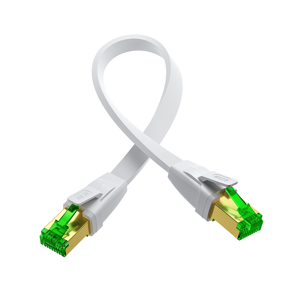 Патч-корд LSZH PROF FTP кат.8 ethernet RJ45 30 AWG литой плоский экранированные коннекторы