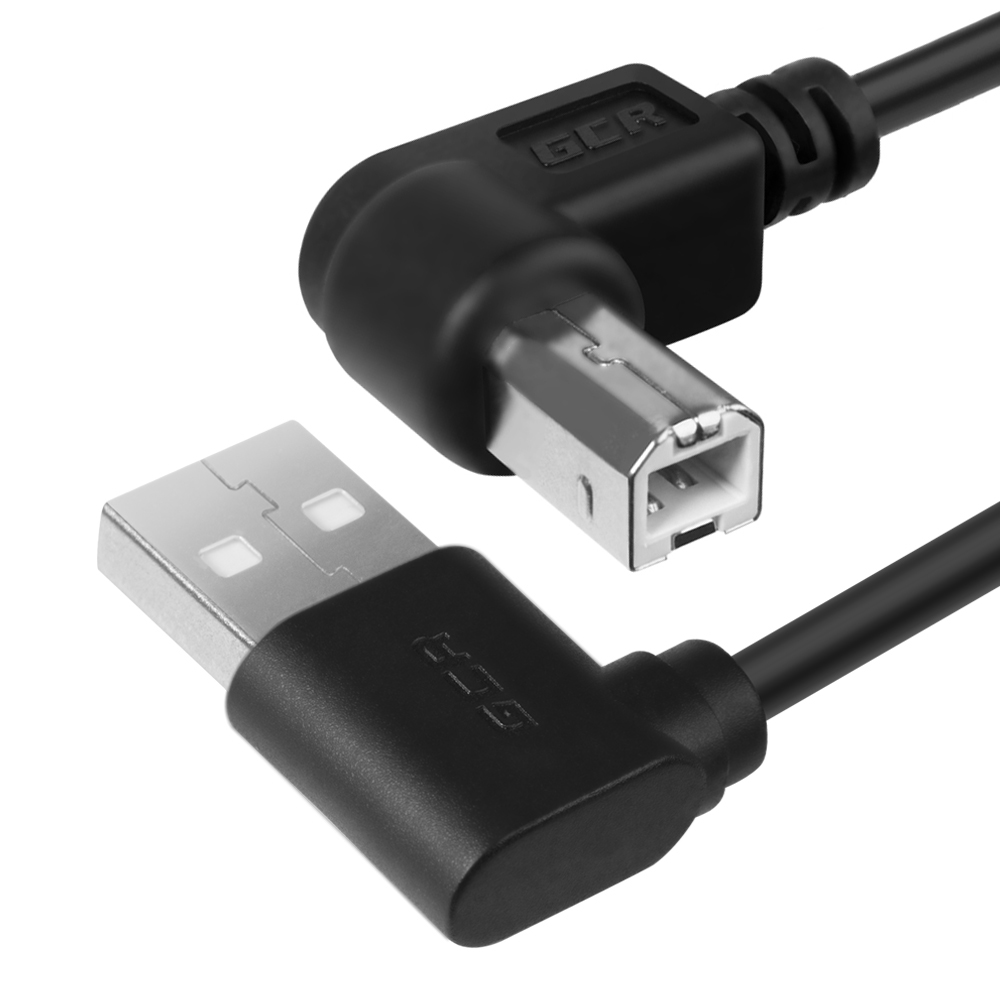 Кабель USB 2.0  AM угловой левый /BM угловой правый