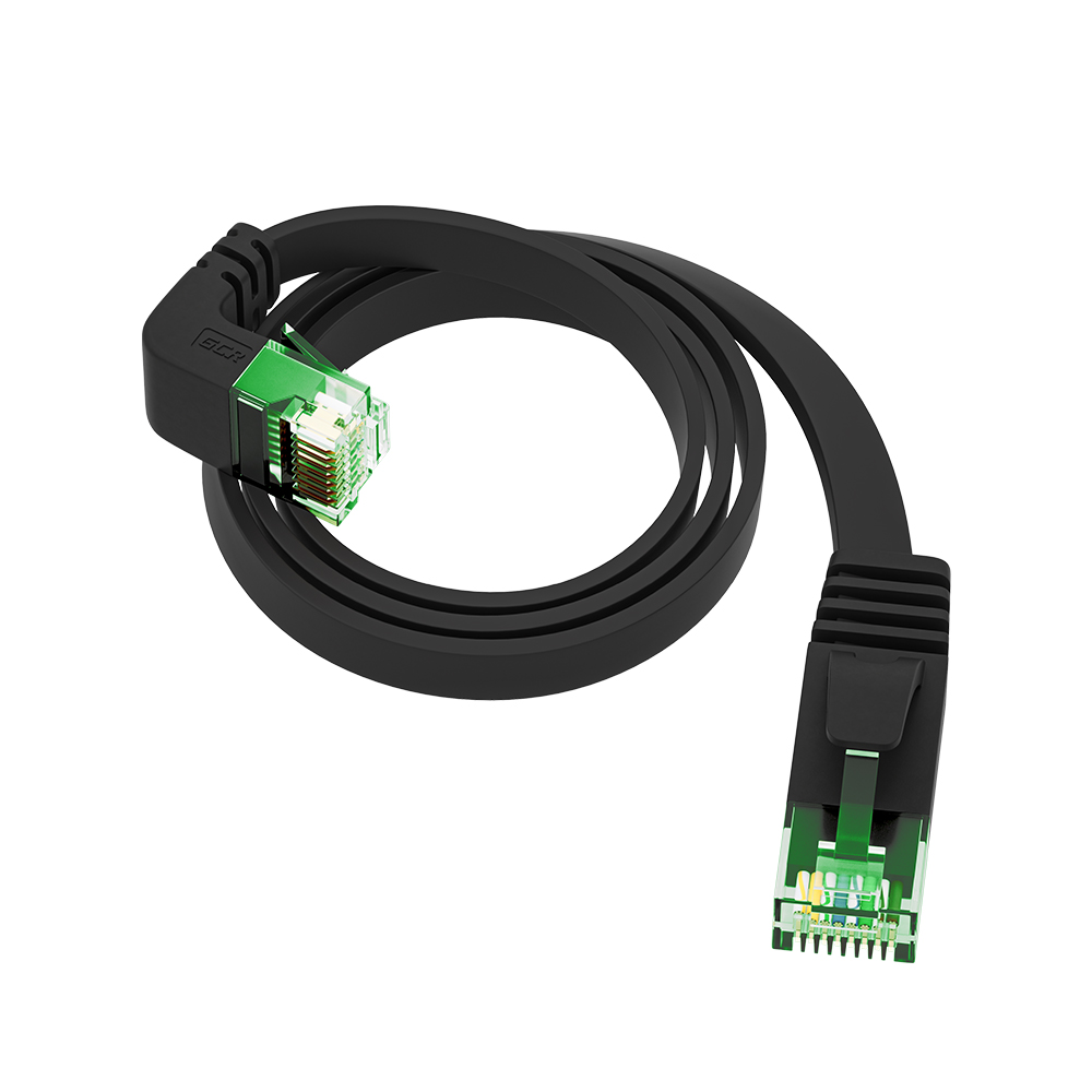 Патч-корд PROF плоский UTP медь кат.6 верхний угол ethernet high speed 10 Гбит/с RJ45 T568B