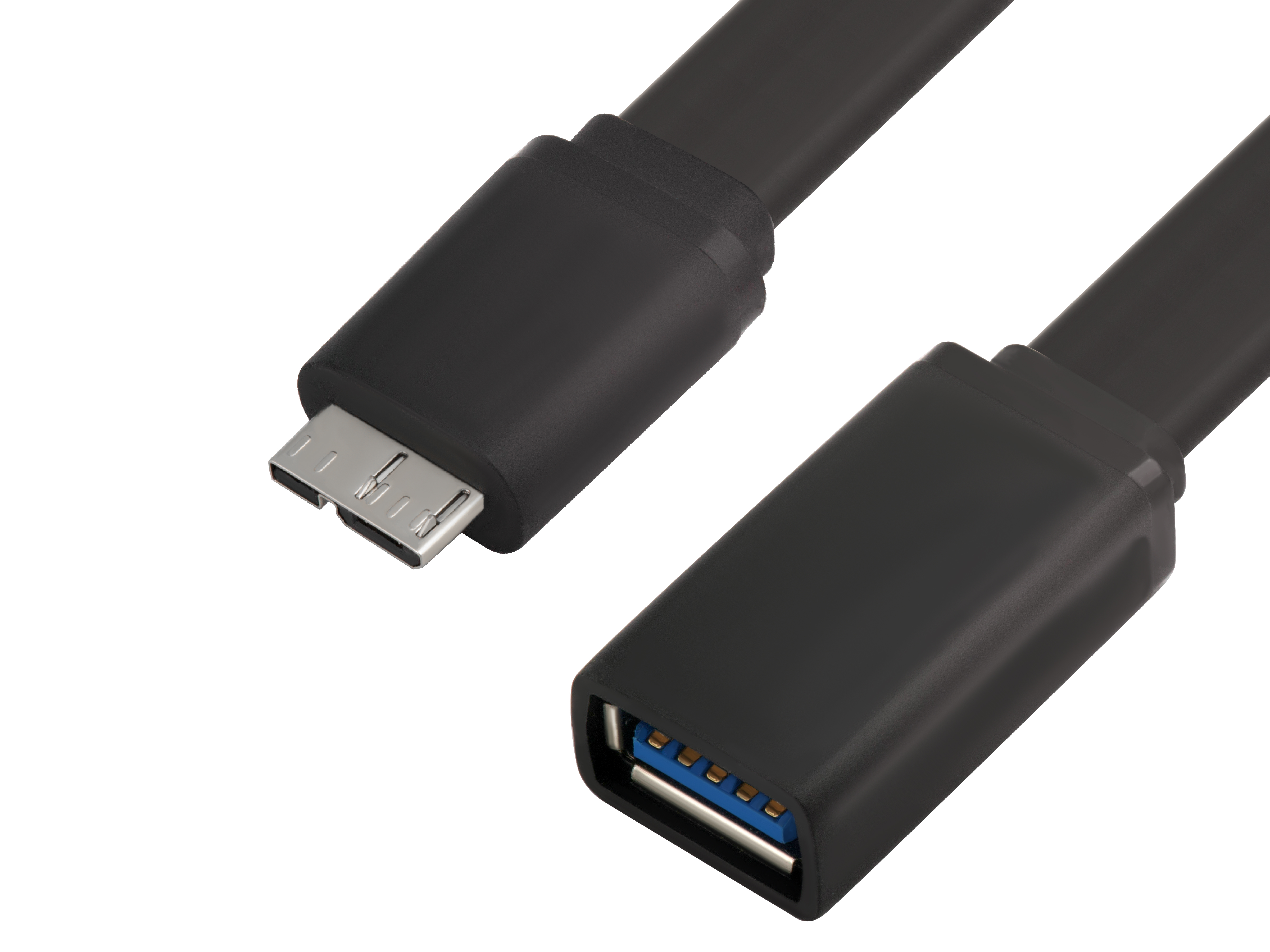 Адаптер переходник USB 3.0 (USB 3.2 Gen 1) microB / AF для внешнего HDD, 28/28 AWG, плоский
