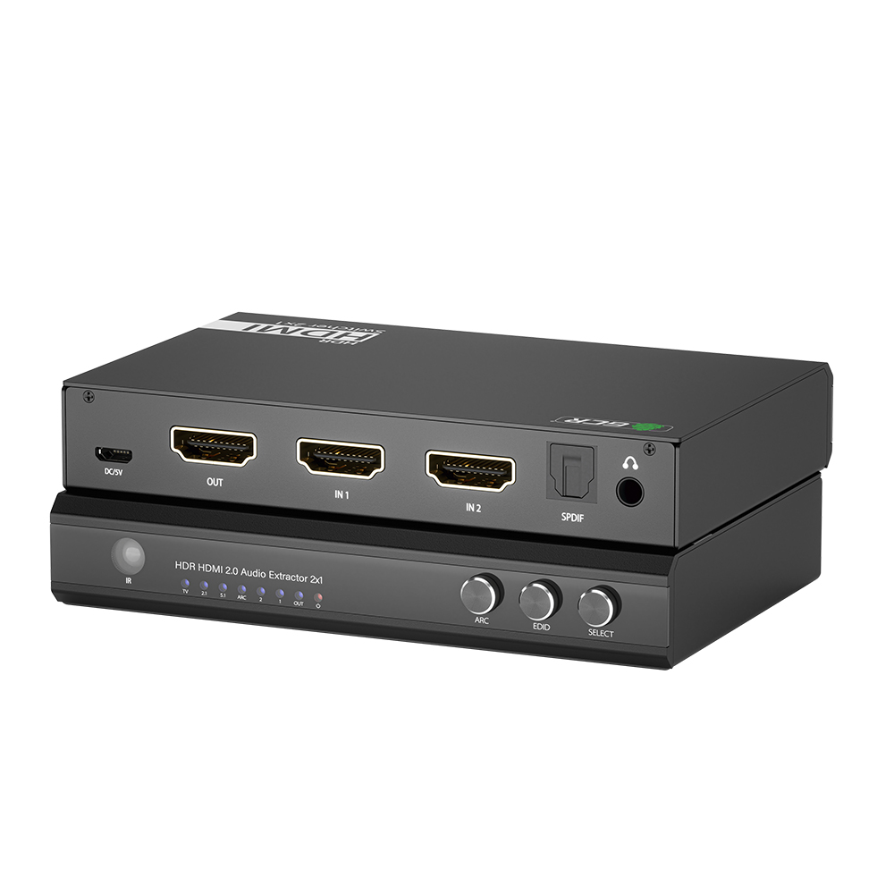Конвертер Audio HDMI 2.0 4K60Hz 4:4:4 поддержка ARC EDID переключатель HDMI 2 устройства на 1 дисплей аудио SPDIF/AUX выход
