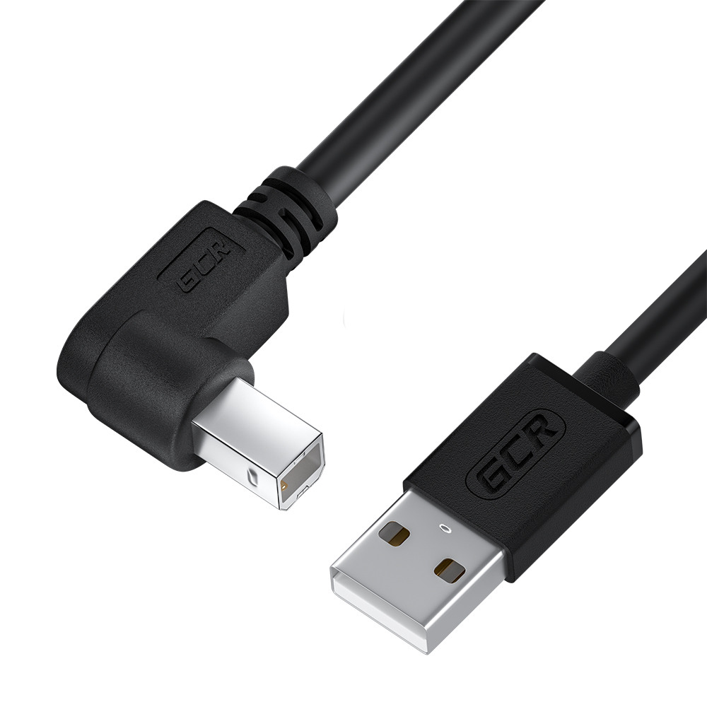 Кабель USB 2.0 AM/BM угловой левый
