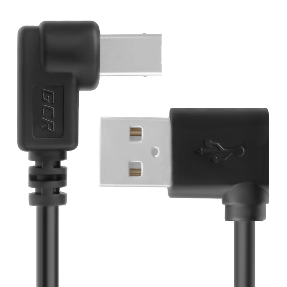 Кабель USB 2.0  AM угловой левый /BM угловой правый